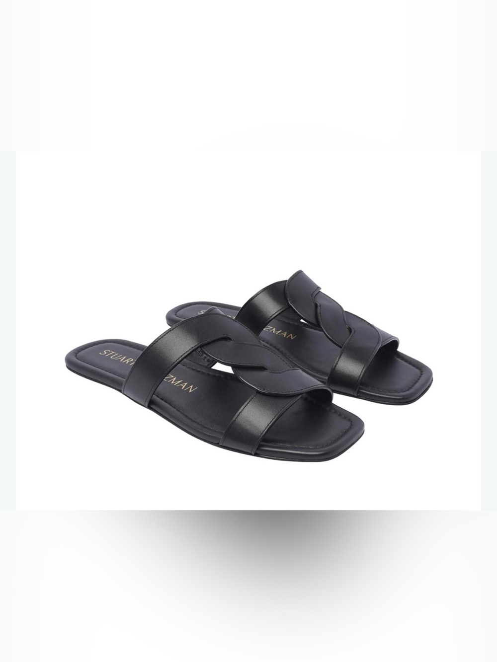 Stuart Weitzman Sierra Flat Sandal Black Slide Sandals US 6